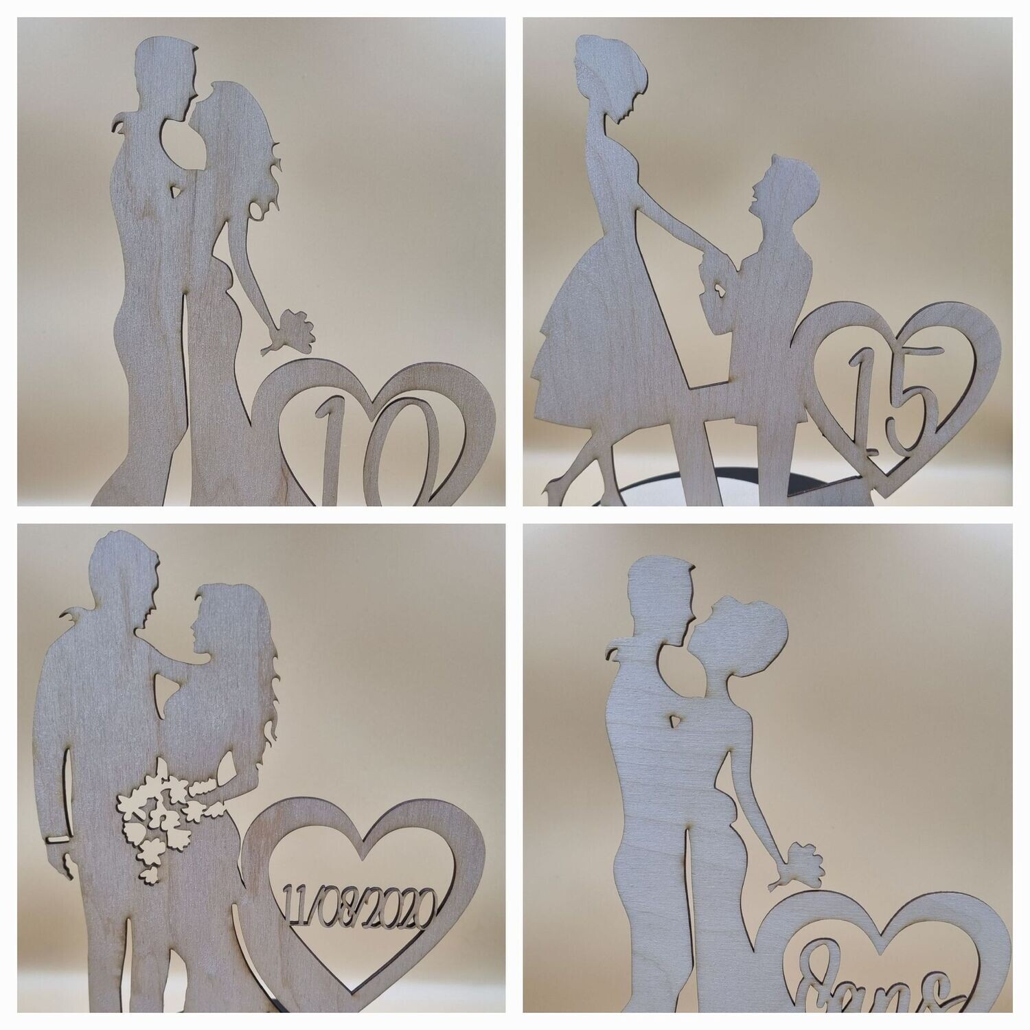 Décoration "Mariés avec Cœur Personnalisable"