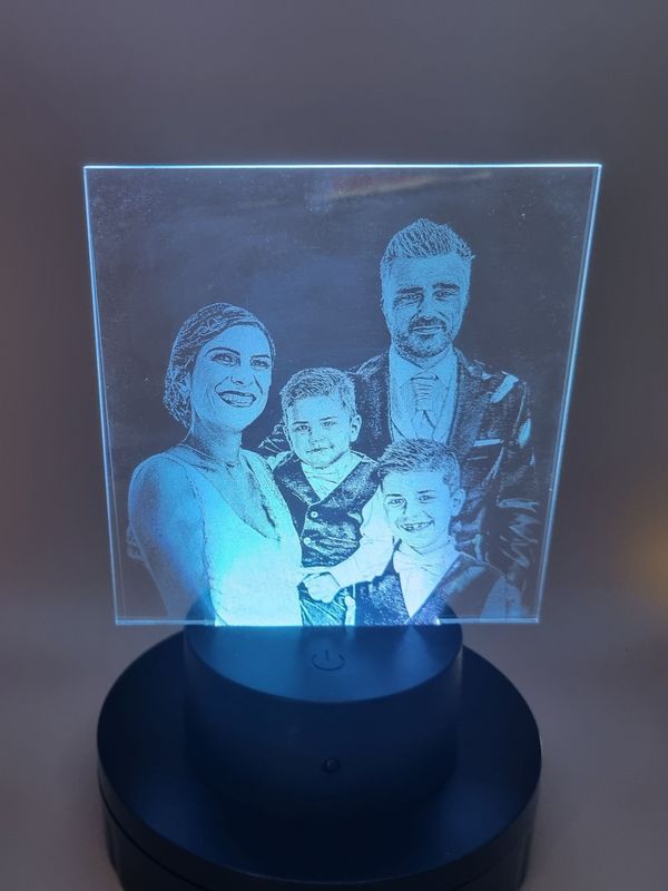 Photographie Gravée sur Lampe Led