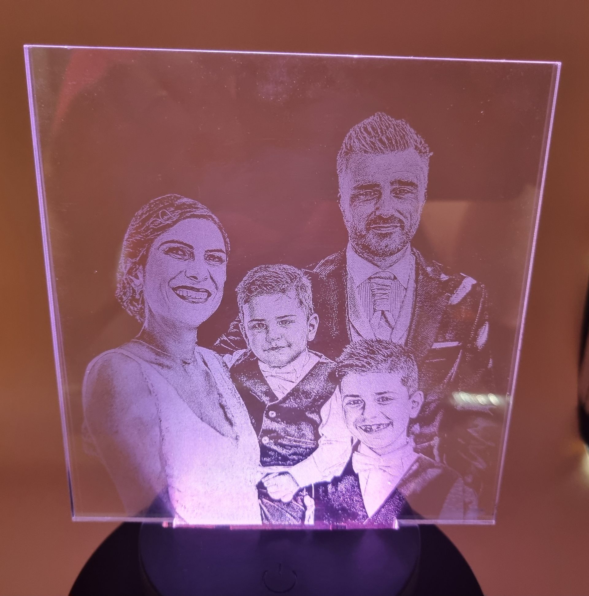 Photographie Gravée sur Lampe Led