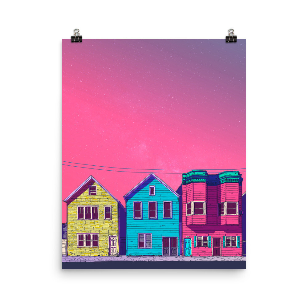 California Ave Houses Poster