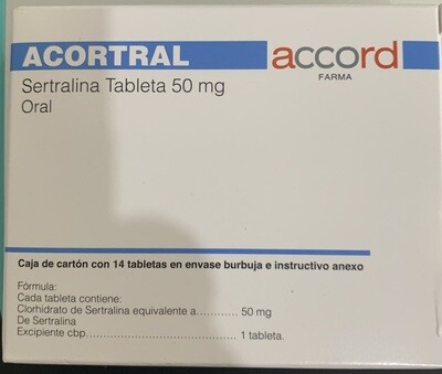 Sertralina  50 mg caja con 14 tabletas