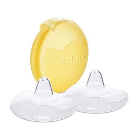Medela Protector de pezones de contacto para amamantar, protector de pezones pequeño de 20 mm, para problemas de pestillo o pezones planos o invertidos, 2 unidades con estuche de transporte. Medela Protector de pezones de contacto para amamantar, protector de pezones pequeño de 20 mm, para problemas de pestillo o pezones planos o invertidos, 2 unidades con estuche de transporte.