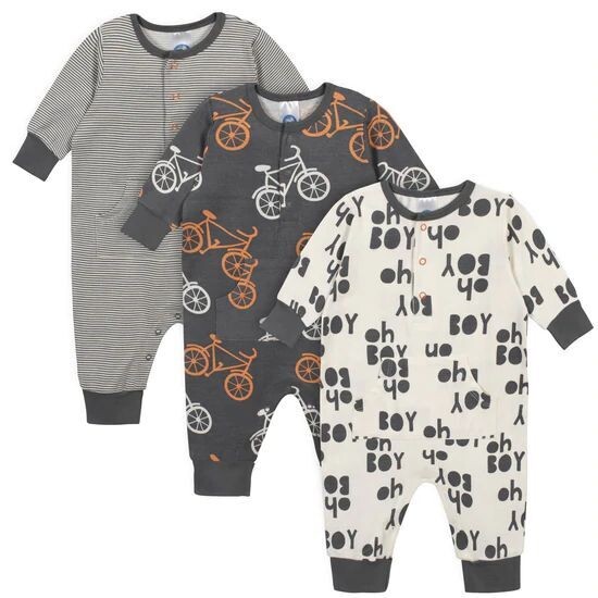 Conjunto de overol de bicicleta elástico cómodo para bebés de 3 piezas 3-6M