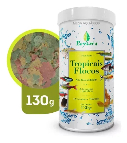 Poytara Alimento para Peces Tropical Flakes 130g