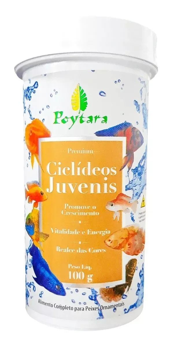 Alimento Para Peixes Ciclídeos Juvenis 100g Poytara
