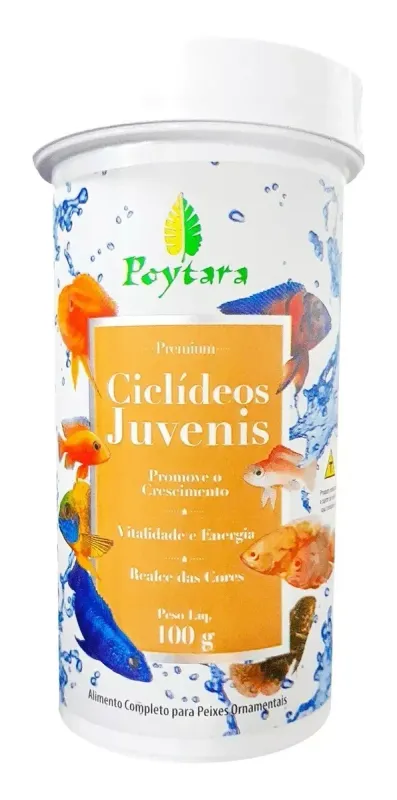 Alimento Para Peixes Ciclídeos Juvenis 100g Poytara