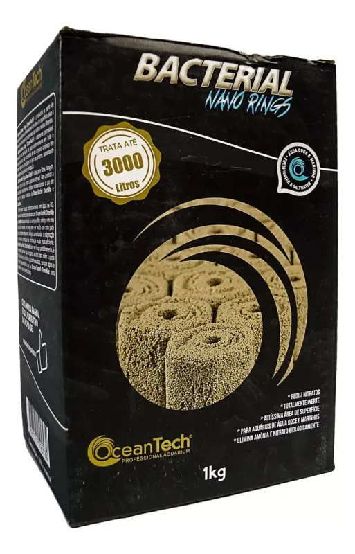 Nano Rings Medio Biológico Bacteriano 1kg - Ocean Tech  Trata: 3000 litros