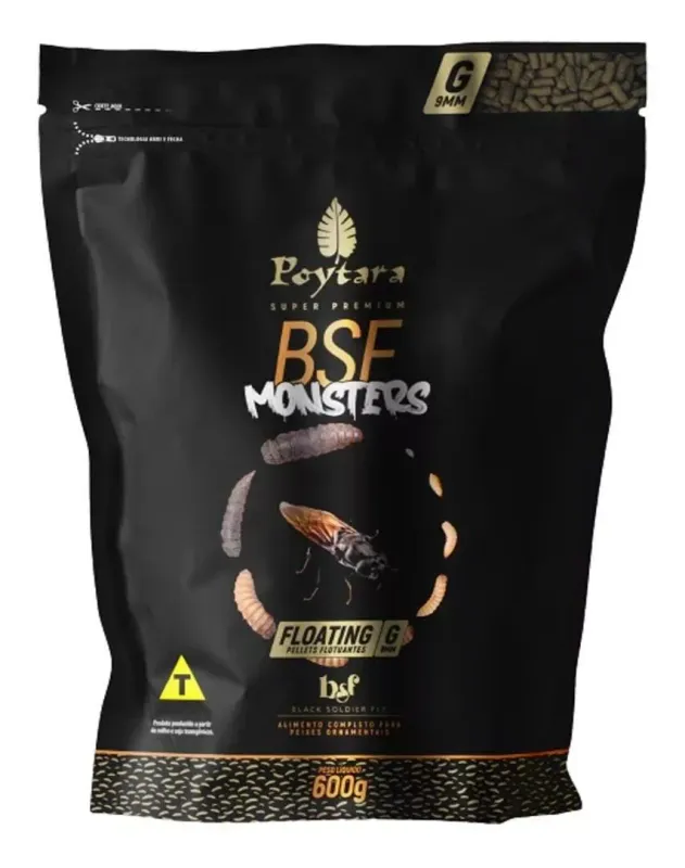 Poytara Bsf Black Monsters G Alimento Flotante 600g - Grano 9mm