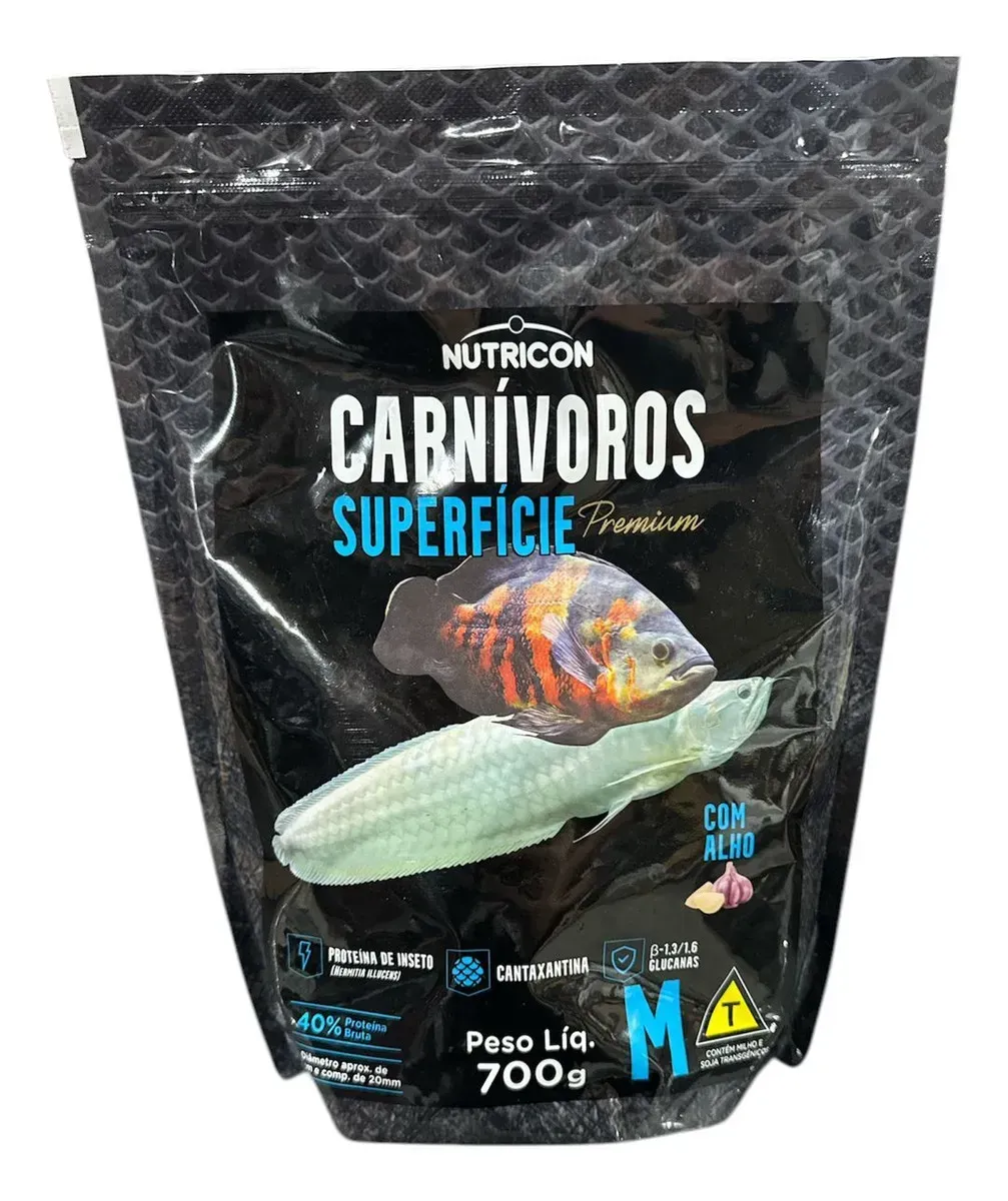 Alimento para peces carnívoros Surface M 700 g Bolsa Nutricon