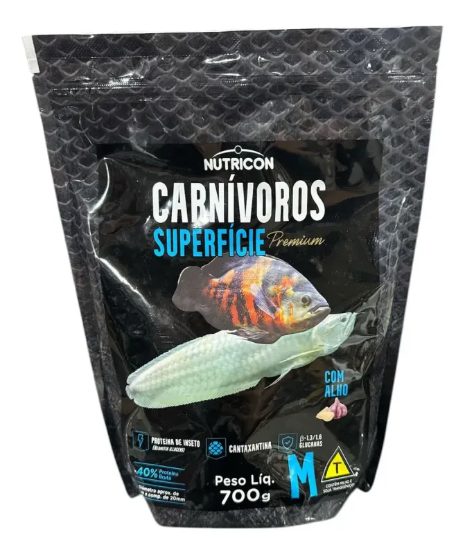 Alimento para peces carnívoros Surface M 700 g Bolsa Nutricon