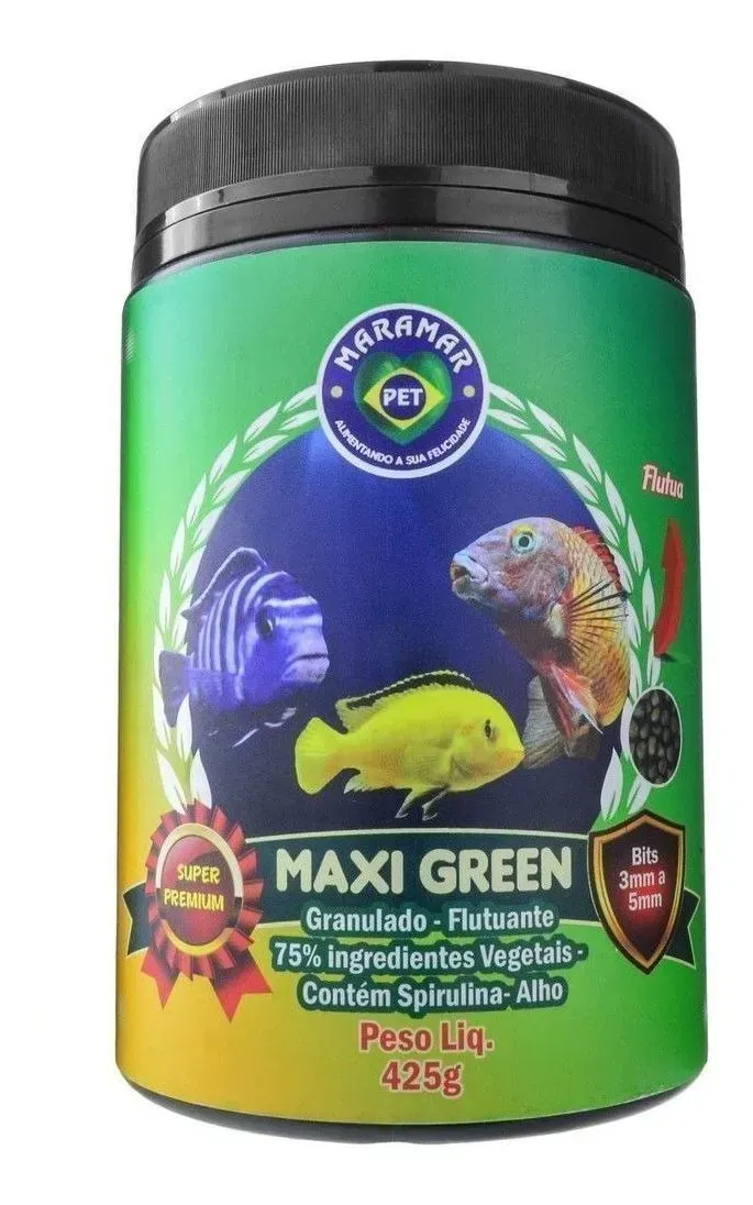 Alimento para peces Maxi Green 75% vegetal 3 mm 425 g Maramar