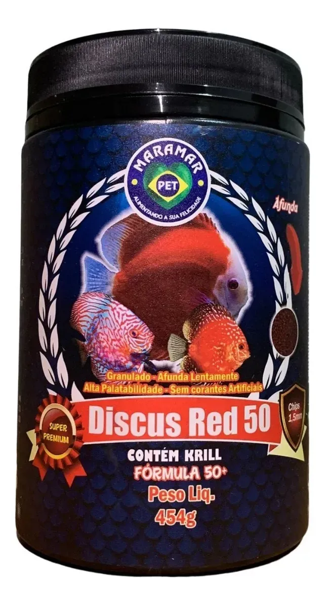 Maramar Top Discus Rojo Alimento 454 Gramos 1.5mm Con Ajo