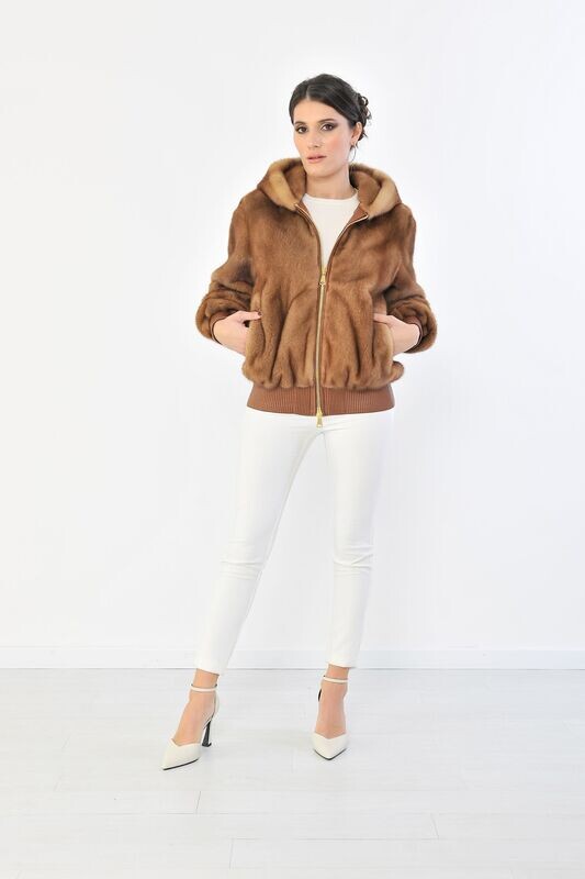 Bomber di visone con cappuccio - Wilde