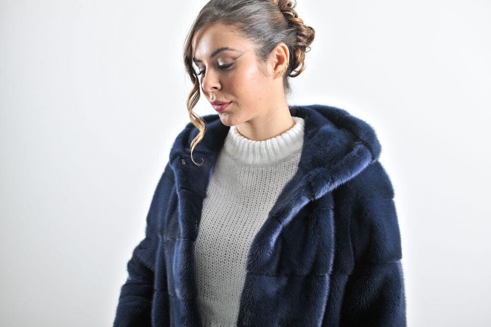 Mink Jacket - Blue