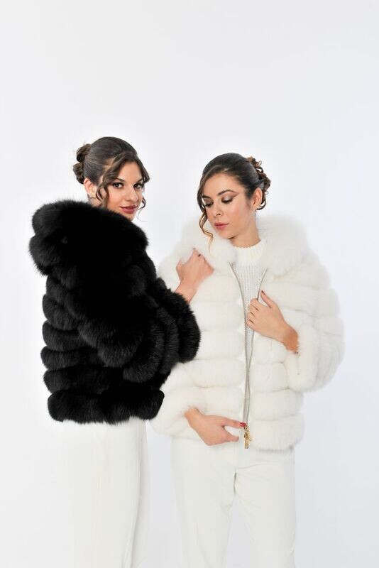 Fox Fur Jacket - Black