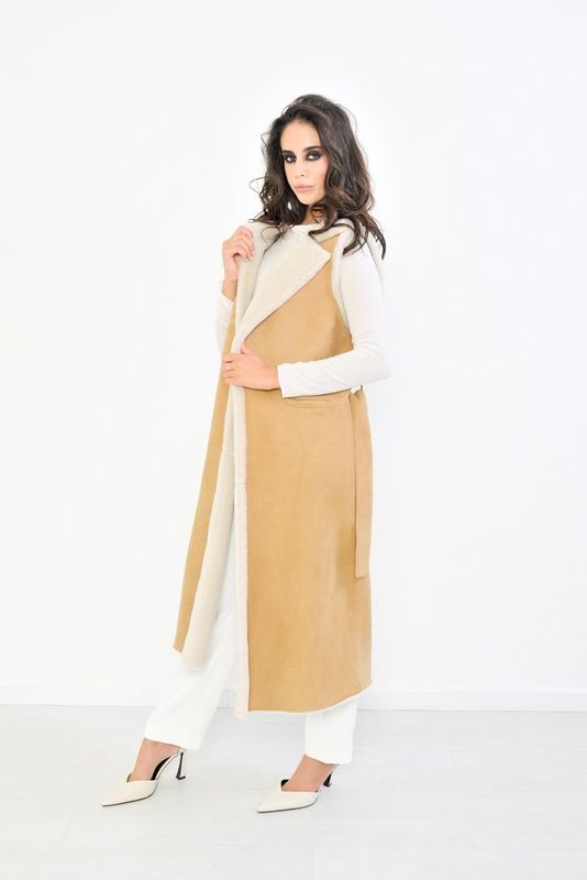 Gilet in montone shearling lungo - Canadese Gilet in montone shearling lungo - Canadese