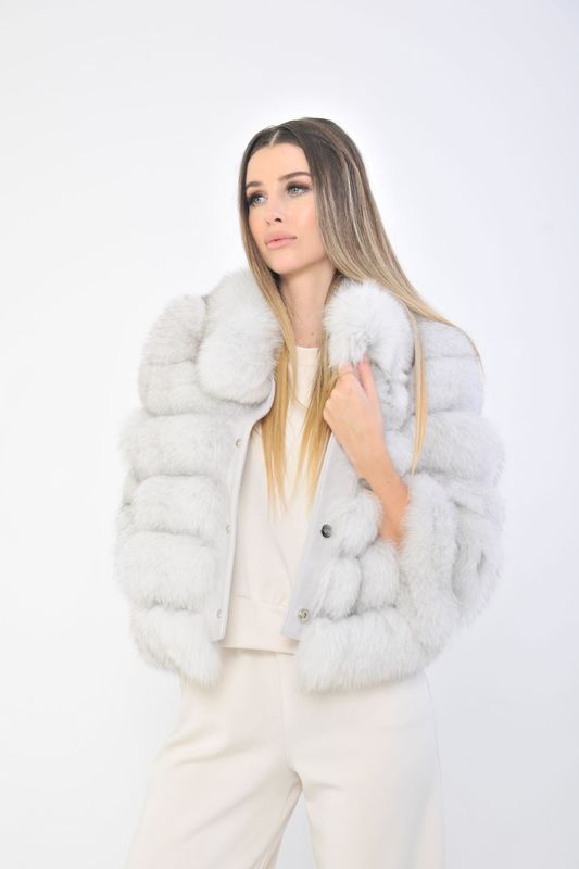 Giacca volpe - Bianco perla