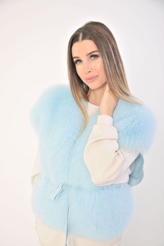 Gilet maglia e volpe - Acqua Gilet maglia e volpe - Acqua