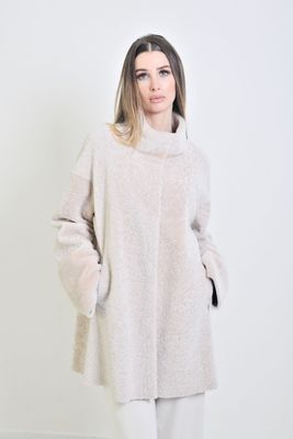 Reversible Powder Pink Shearling Jacket