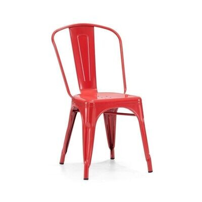 Silla TOLX. Acero, rojo.