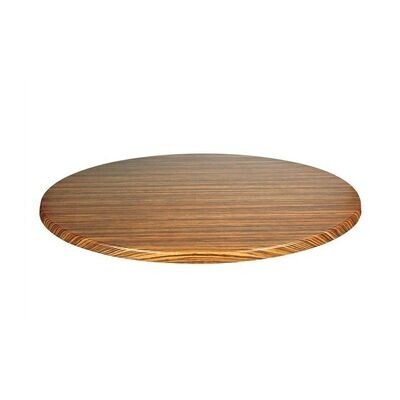 2 x Tablero de mesa Topalit, ZEBRANO LIGHT, 60 cms de diámetro.