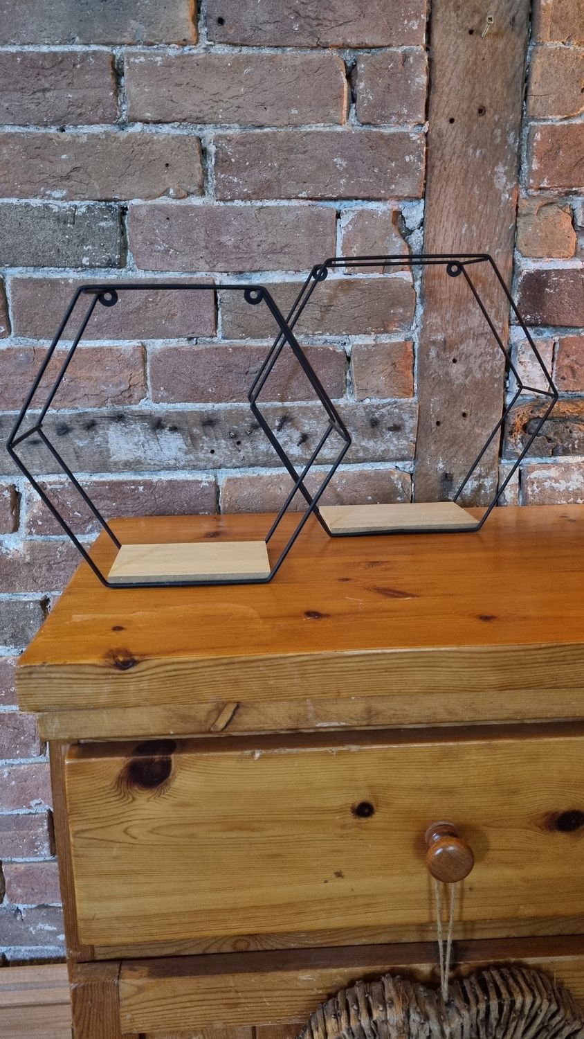2 Metal and Wood display stands