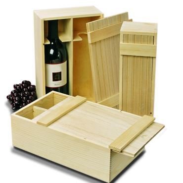 Slat Top Wood Bottle Box - Single Bottle (375ml)
