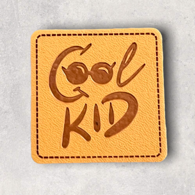 Kunstlederlabel Cool Kid 4x4 cm