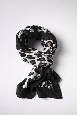 Leopard Scarf, Size: One Size, Color: White