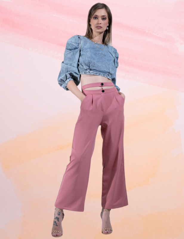 &quot;Tavi&quot; Double-Belted Trouser