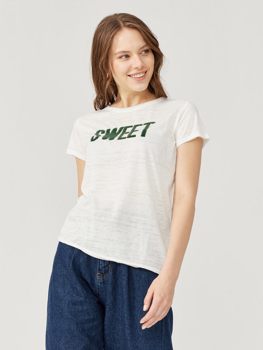 &quot;Sweet&quot; cotton t-shirt, Size: S