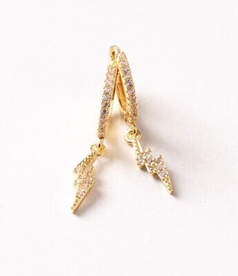 &quot;Thunder&quot; Gold plated Hoops