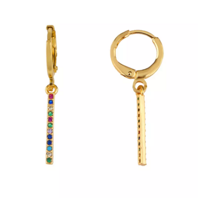 &quot;Linear&quot; Gold plated Hoops