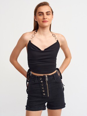 &quot;Midnight Metal&quot; Denim Shorts