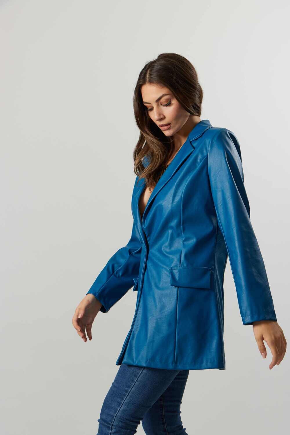 "Brooke" Vegan Leather Blazer