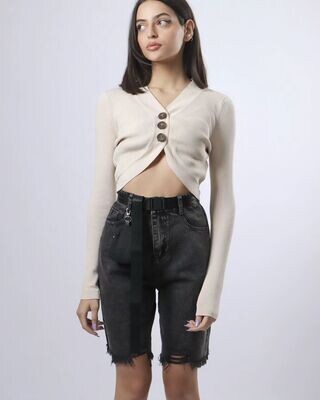 &quot;Truly Yours&quot; denim Bermuda