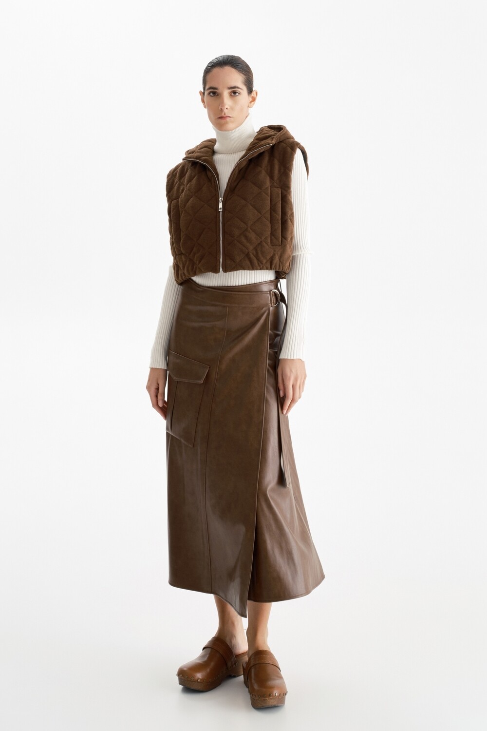"Emilia" Eco-Leather Skirt