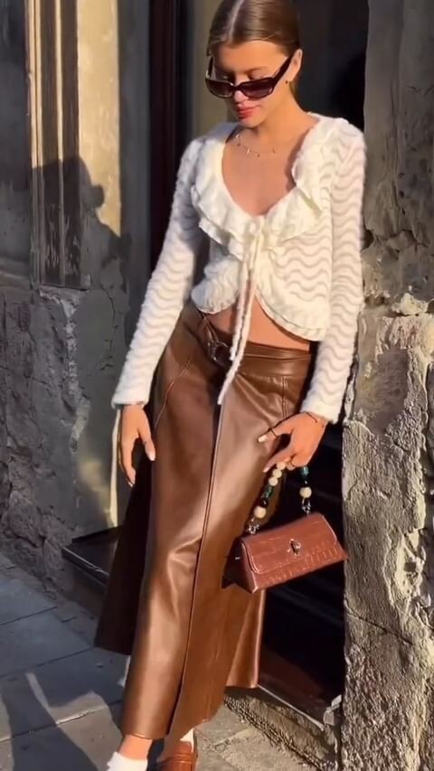 &quot;Emilia&quot; Eco-Leather Skirt