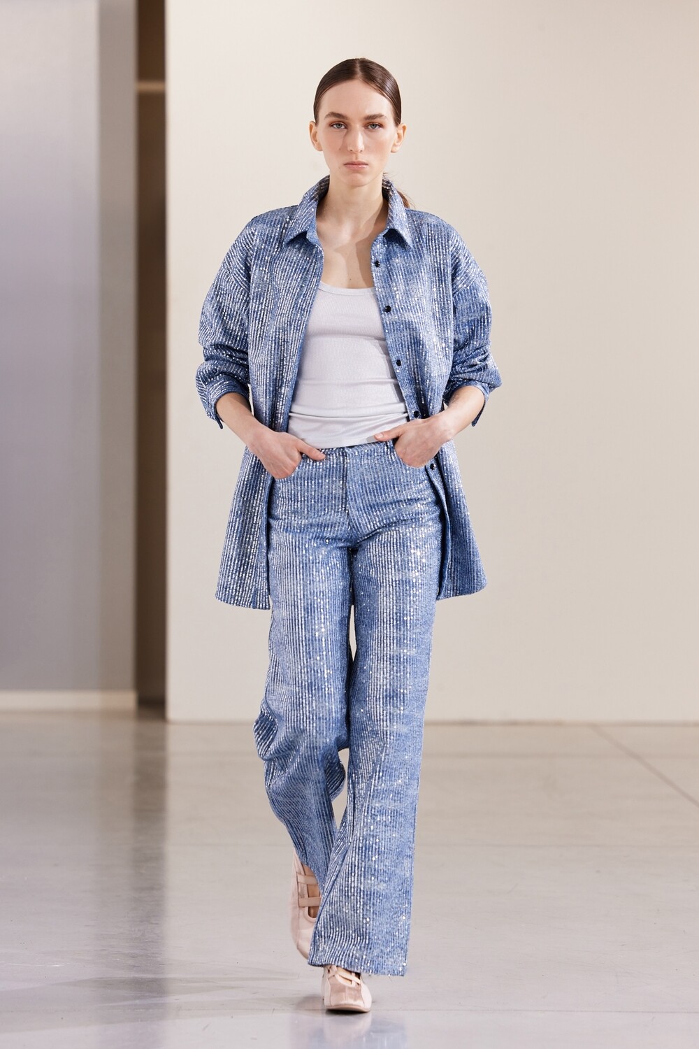 &quot;Boheme&quot; Sequined Jeans