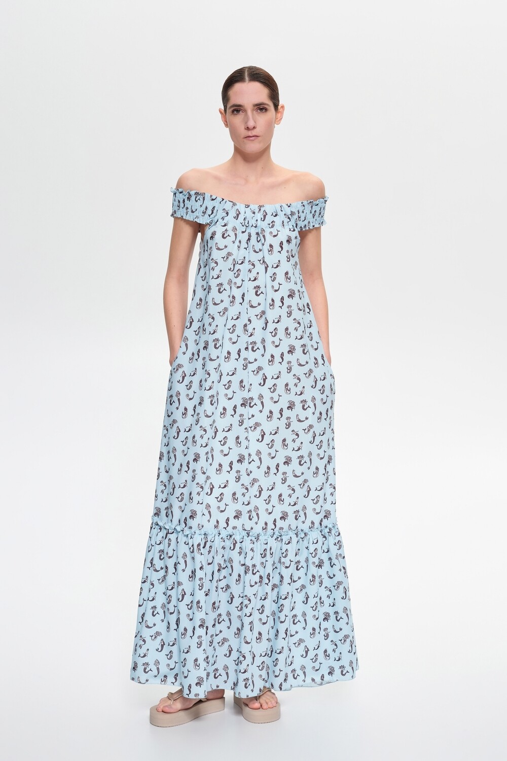 &quot;Marilyn&quot; Satin dress, Color: Blue, Size: One size