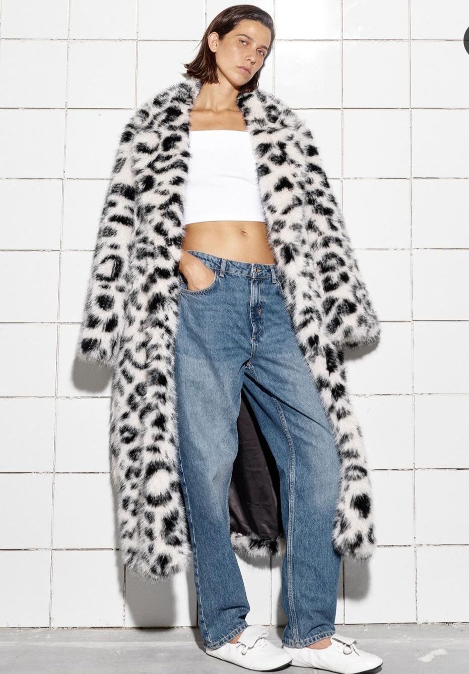&quot;Adriana&quot; fur coat, Color: White, Size: One Size