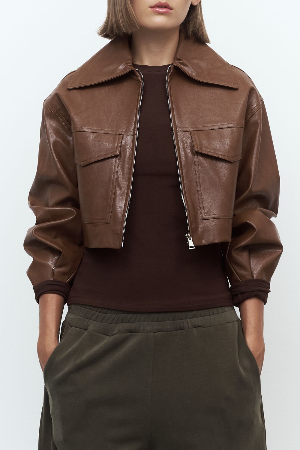&quot;So Basic&quot; Top, Color: Brown, Size: S/M