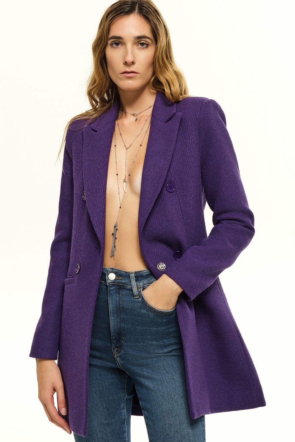 &quot;Olympia&quot; Blazer, Color: Purple, Size: XS