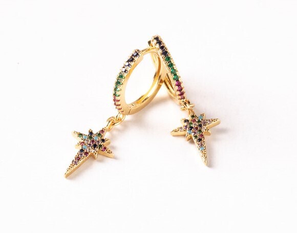 "Etoile Filante" Gold plated Hoops