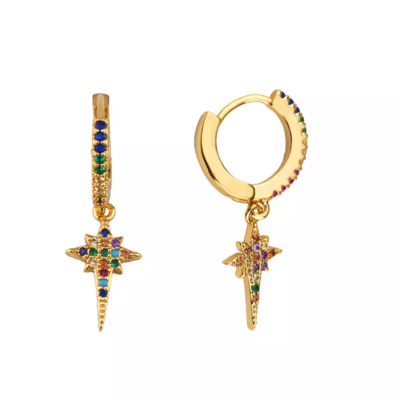 "Etoile Filante" Gold plated Hoops