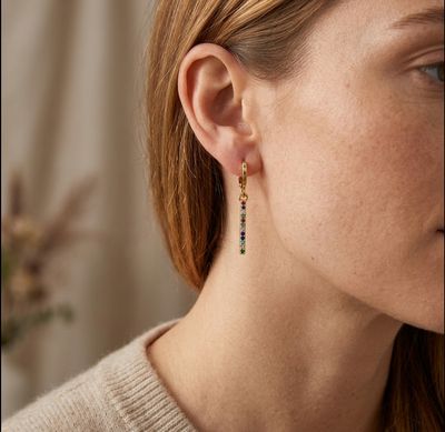 "Linear" Gold plated Hoops