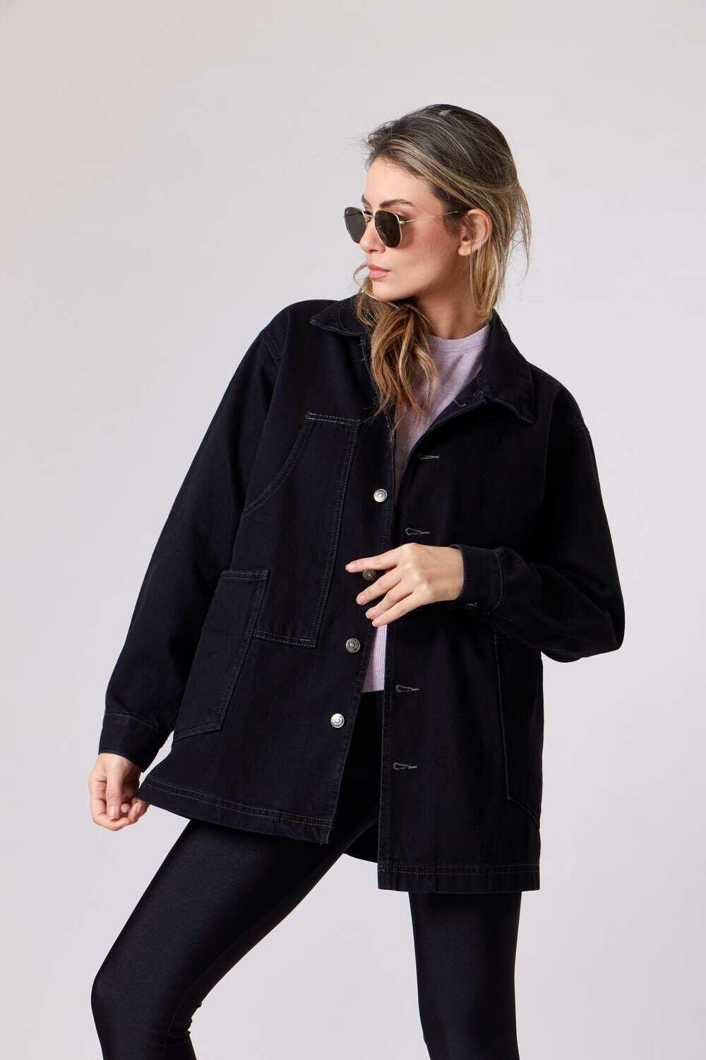 "Rory" Denim Jacket, Size: XS (34), Color: Black