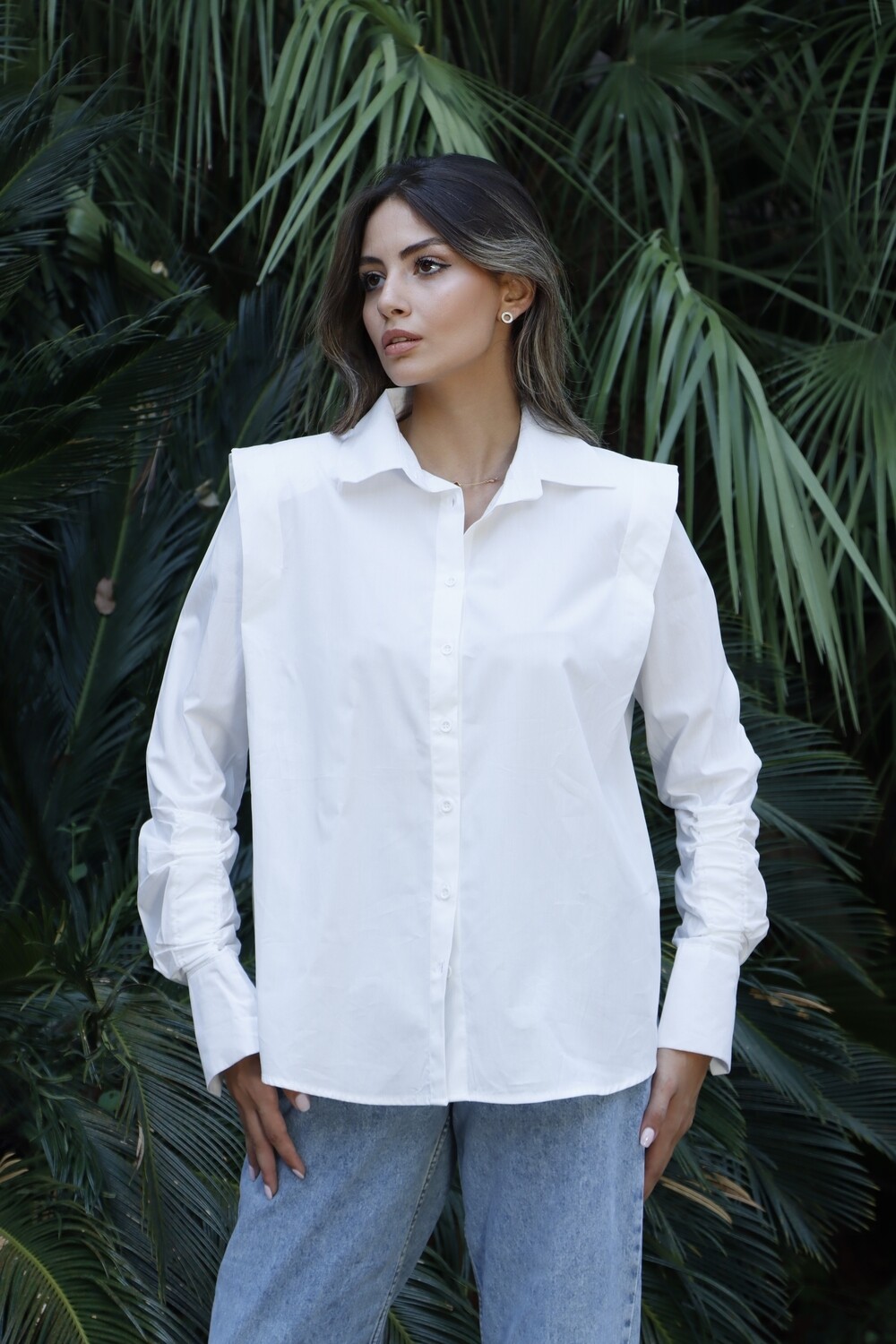 "Amara" shirt, Color: White, Size: S