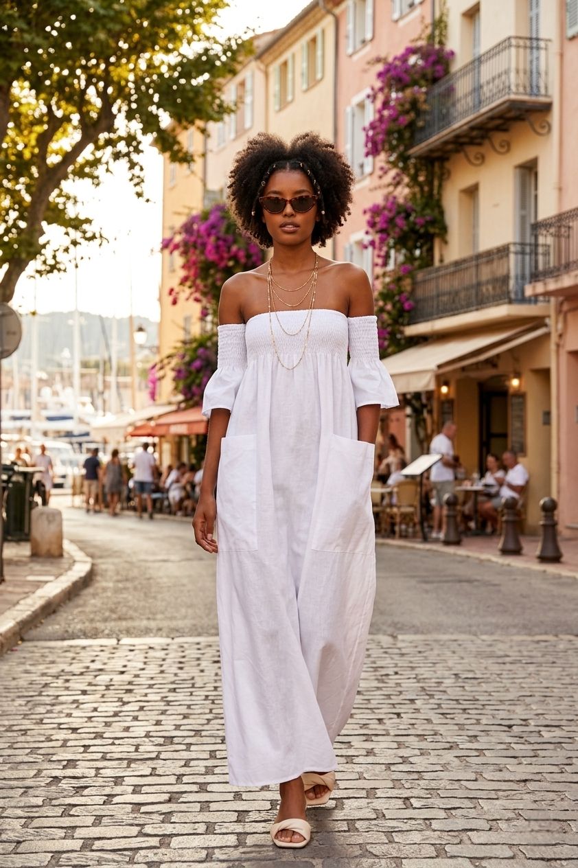 "Extratropical"  popeline dress, Color: White, Size: S