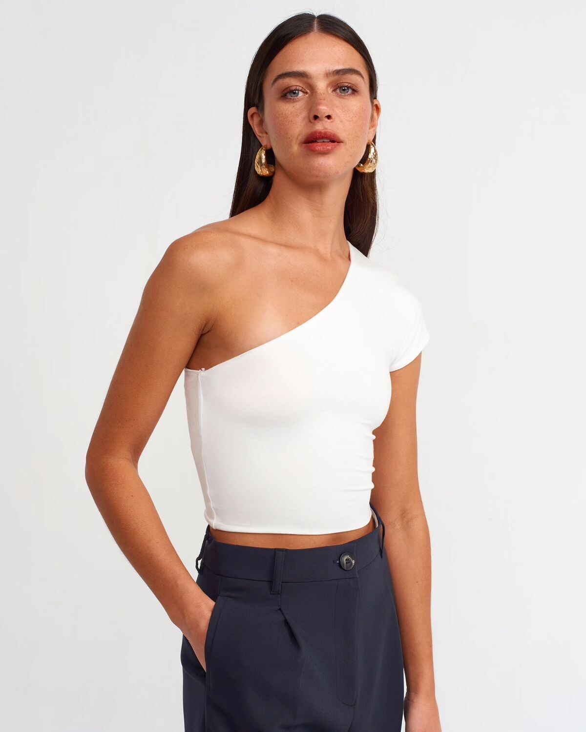 "To the Left" Top, Color: White, Size: S